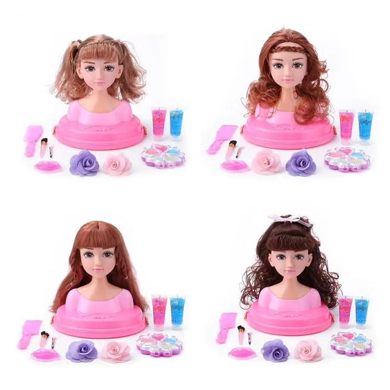 17x18cm Half Body Girls Makeup Hairstyle Training Doll Cosmetics Head Kid Pretend Play Toy Fashion Doll For Makeup Practice Gift Beauty Fashion Toys Aliexpress