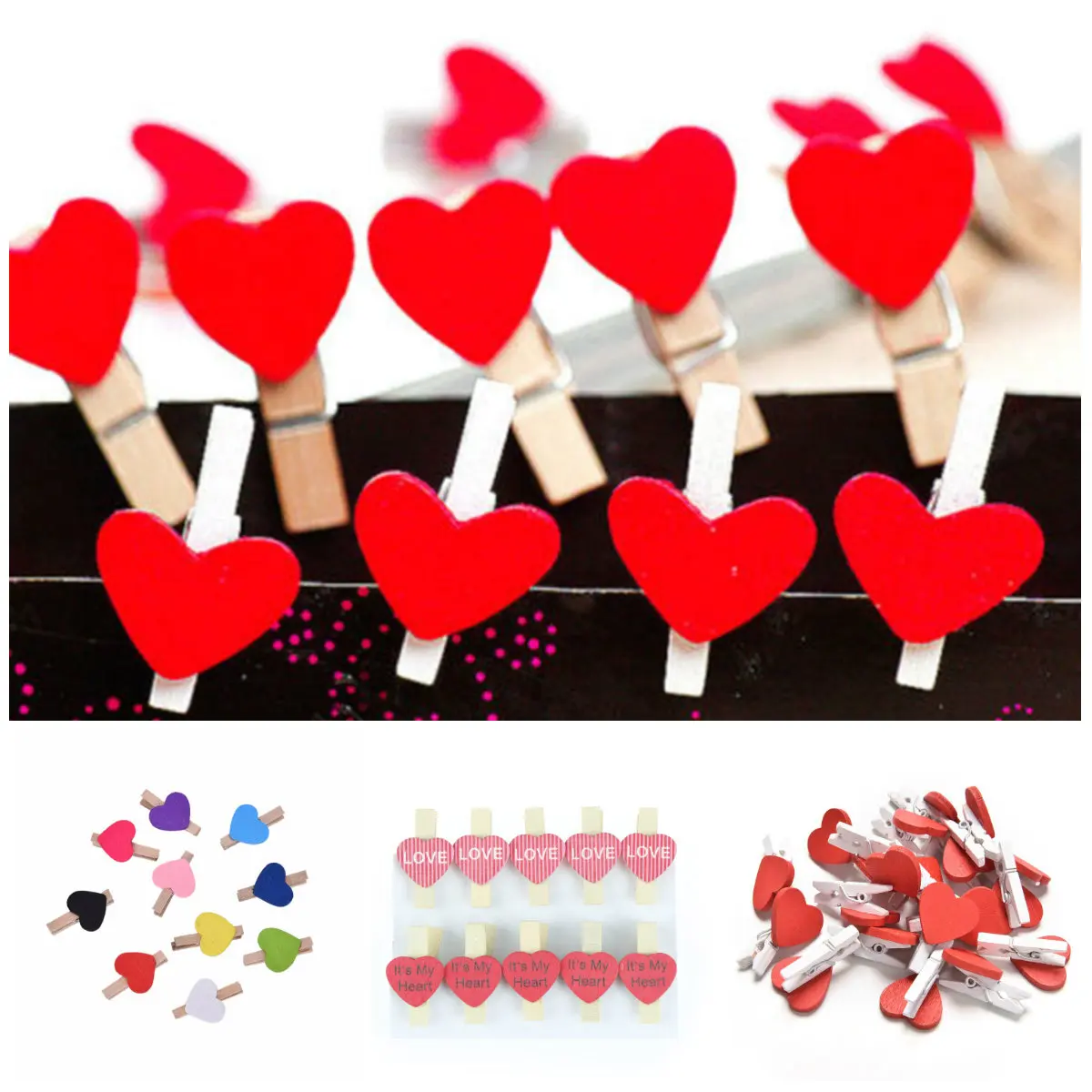 

10-50Pcs/pack Hot Sale Mini Natural Wooden Clothes Photo Paper Peg Pin Clothespin Craft Clips School Office Stationery