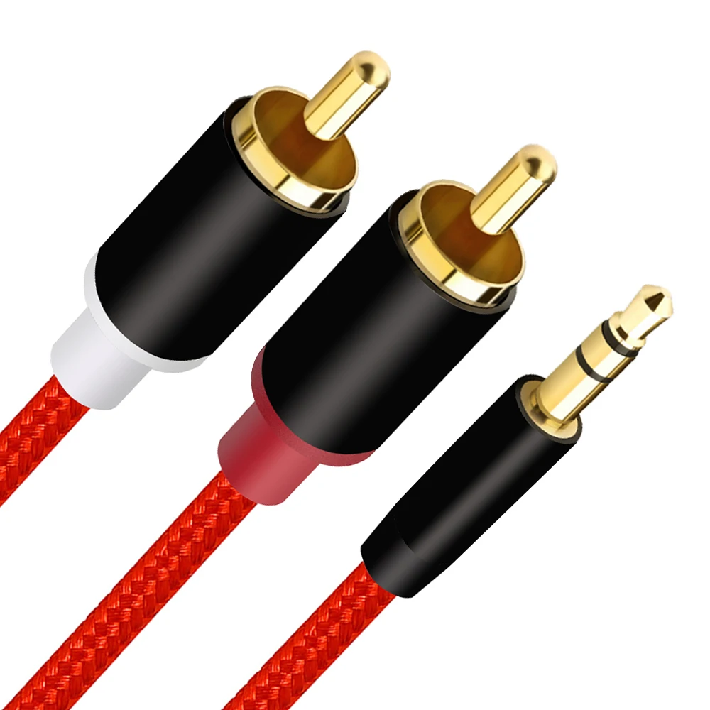 RCA аудио кабель 3 5 мм стерео разъем для 2 сплиттер Y КАБЕЛЬ разветвитель AUX адаптер