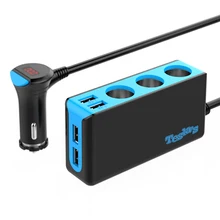 4 USB Port 3 Way Car Cigarette Lighter Socket Splitter Charger Adapter DC 12~24V Cigarette Lighter Socket