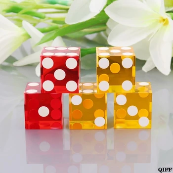 

Drop Ship&Wholesale 5pcs High-grade Acrylic Transparent Dice 19mm Straight Corner Casino Dice Gift APR28