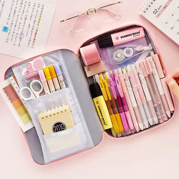 

1Pc South Korean Creative Stationery Bag For Girls And Boys High Capacity Pencil Bag Pencil Case School Office Supplies Kawaii