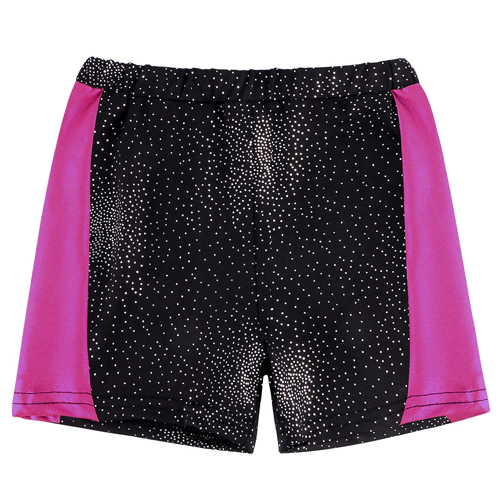 

BAOHULU Children Girls Gymnastics Short Girl Shorts Gold Foiled Sports Outfit for 4-12Y Child Kids Clothing Cansual Black 2018