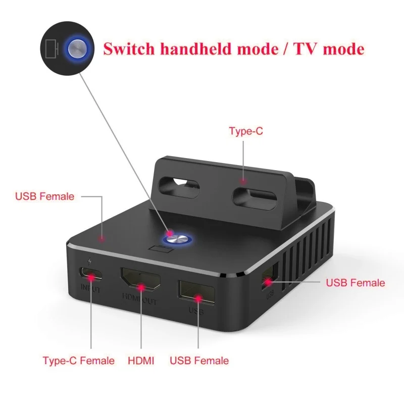 

EDAL TV HDMI Conventor Dock Base Stands For Nintend Switch Manually Switch Mode Base Desktop Stand Bracket For Nintend Switch