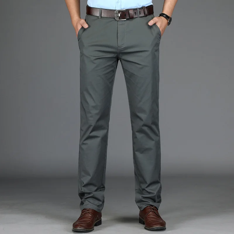 

Mens Loose Business Casual Pants Plus Size 28-40 Straight Pants Male Cotton High Quality cotton leisure trousers Summer Spring