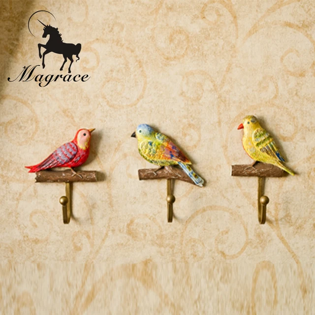 2017durable Iron Metal Wall Hook Holder Home Decor Vintage Birds 2017durable Iron Metal Wall Hook Holder Home Decor Vintage Birds Hooks Hanger Design Resin Coat Hanging