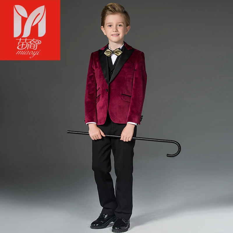 Children's boy suits Blazers velvet suits wedding  in the big child  flower girl British Dress smalljacket children's clothing