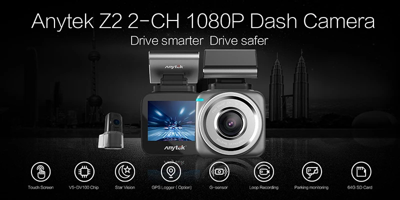 Anytek Q2 2.0IPS Touch Screen Dash Cam (1)