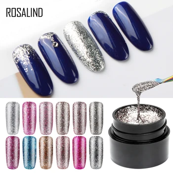 

ROSALIND Gel Nail Polish Set Shiny Platinum Nails Art For Manicure Gel Lak UV Colors Top Base Coat Primer Hybrid Varnishes