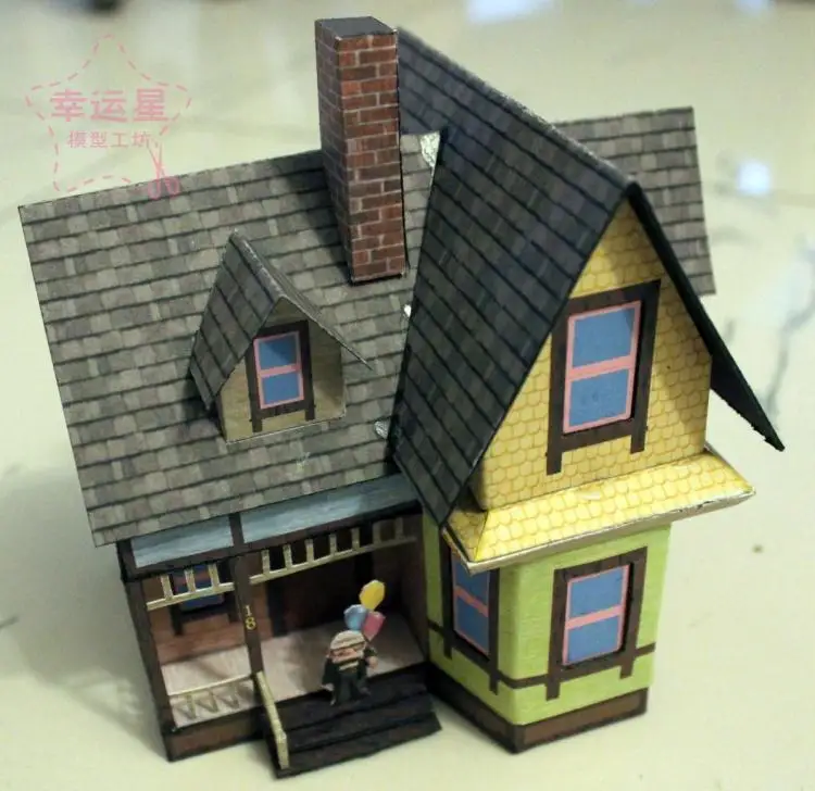 

European Architecture 1/87 Flying House Tour 3 D Paper Model DIY Handwork