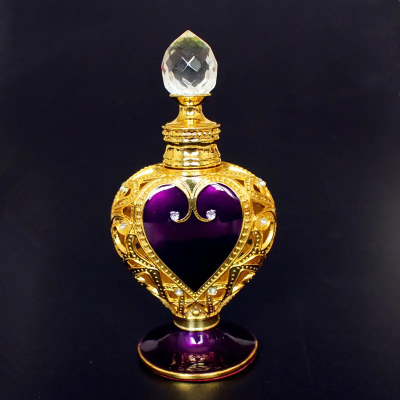 1 шт. 12 мл металлический флакон для парфюма в форме Королевского сердца Бутылочки для эфирных масел с капельницей выдолбленный сплав свадебный подарок украшение