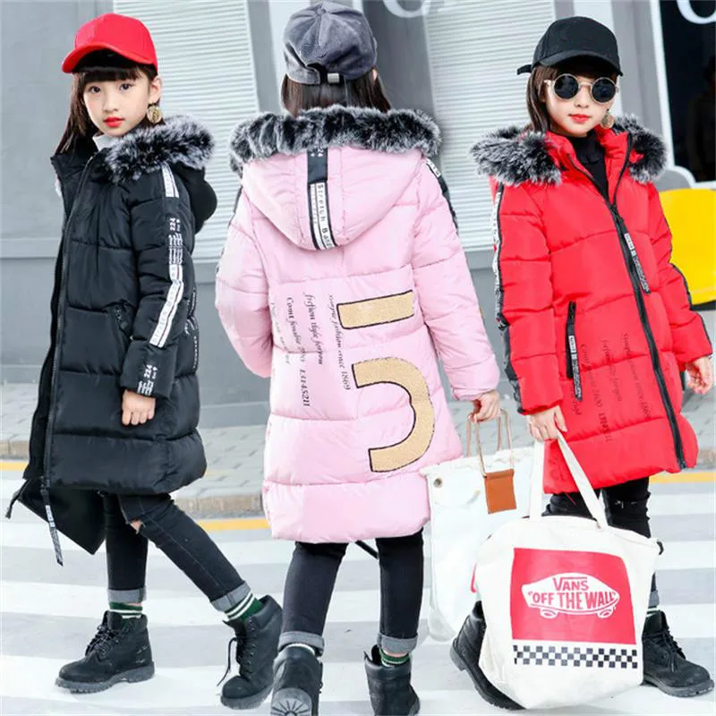 

New baby Girls Winter Coat 5 to 12 Years Hooded Children Patchwork Down Baby Boy Winter Jacket Boys Kids Warm Outerwear Parks