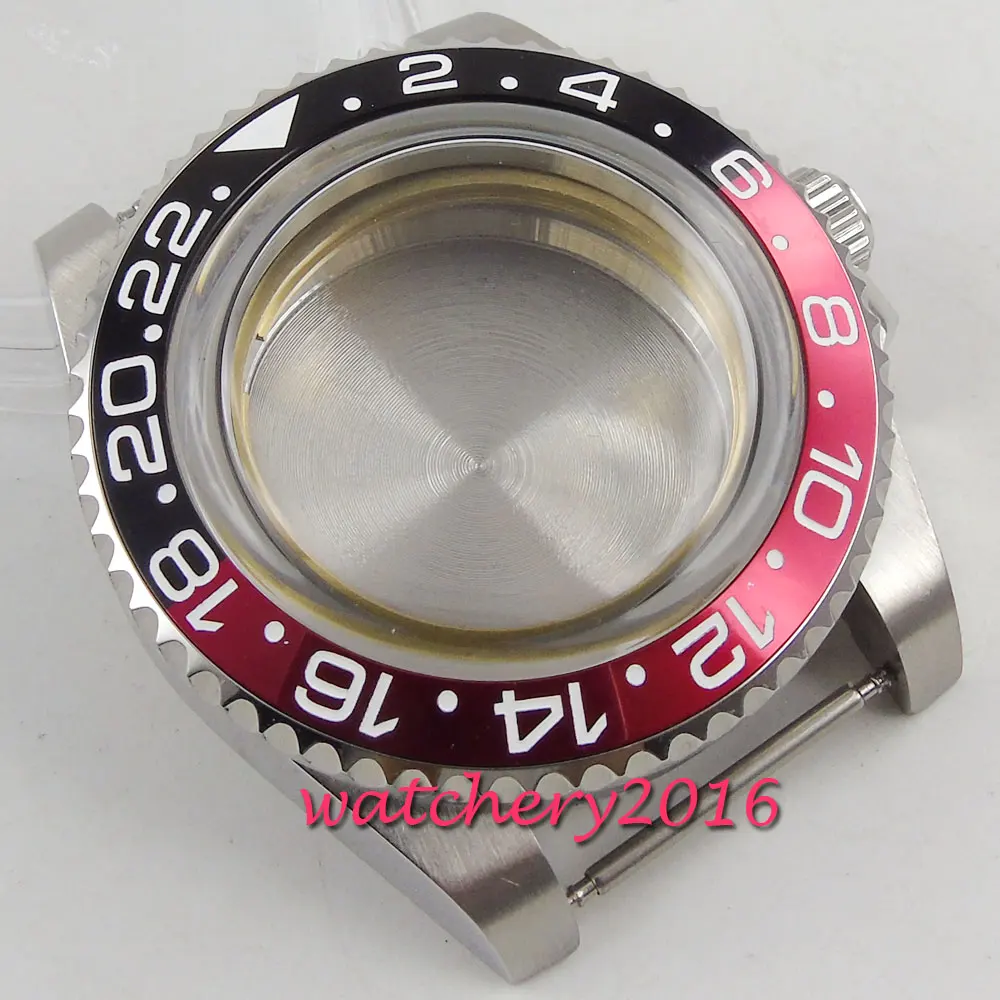 Inoxidável Assista Case Vidro Caber 2836 Miyota 8215 821a 8205 Movimento Relógio Masculino 40mm Aço