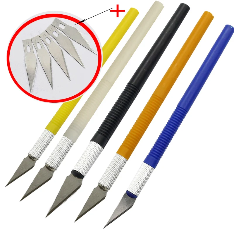 5 вариантов цвета + 6 Скульптурное лезвие инструмент для резьбы по дереву нож для фруктов резьба по дереву ремесло нож скальпель DIY