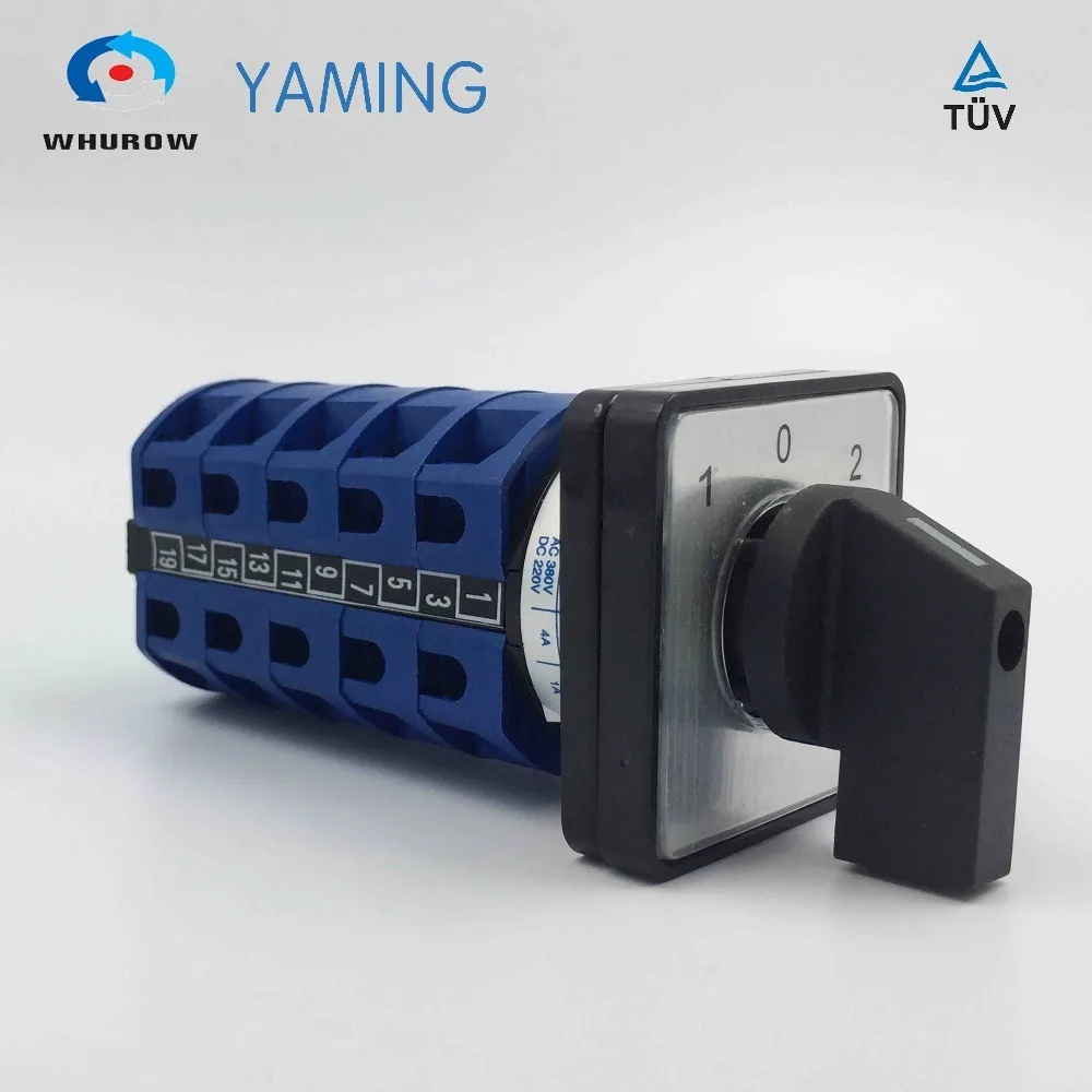 

3 position 5 poles levels 25A 690V changeover rotary cam rotary switch silver contact control motor interruptor LW26-25/5