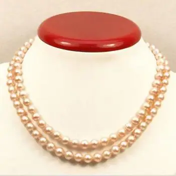 

Free Shipping >> New hot HOT NATURAL 9-10MM SOUTH SEA PINK PEARL NECKLACE 33INCH 14K GOLD CLASP