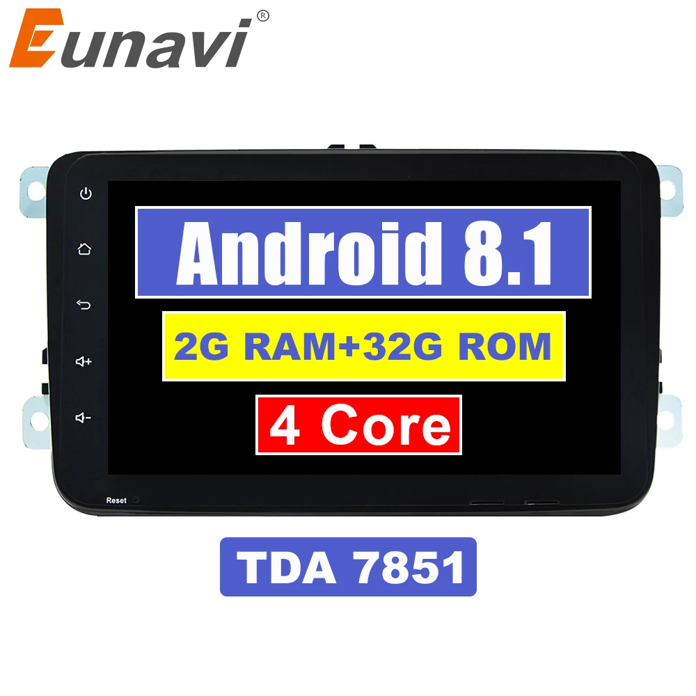 

Eunavi 8'' TDA7851 2 din android 8.1 car radio stereo gps For VW Skoda POLO GOLF 5 6 PASSAT CC JETTA TIGUAN TOURAN Fabia Caddy
