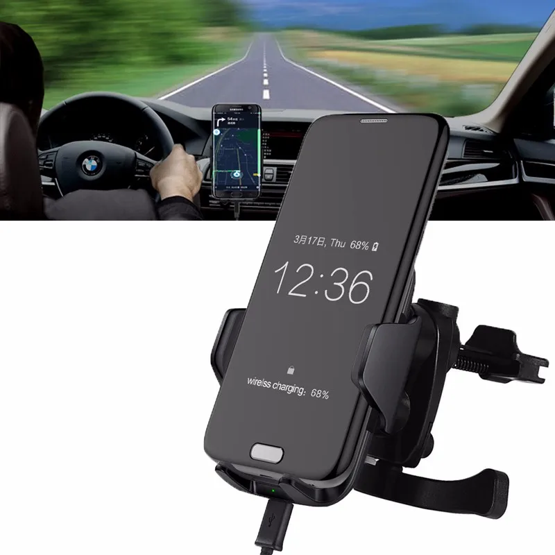 Car Styling Qi Fast Wireless Car Charger Charging Holder Air Vent Mount For Smart Phone G6KC