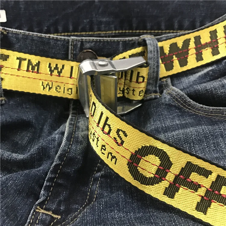 In mei etiquette Off White Belts Men Extend Long Fashion Silver Yellow Belt Women Hip Hop  Streetwear Skateboards Virgil Abloh Industrial Man - Belts - AliExpress