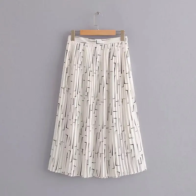 Harajuku летняя юбка Для женщин Высокая талия печати плиссированные юбки Повседневное трапециевидной формы бохо-юбка Saias Femme уличная женские офисные юбка