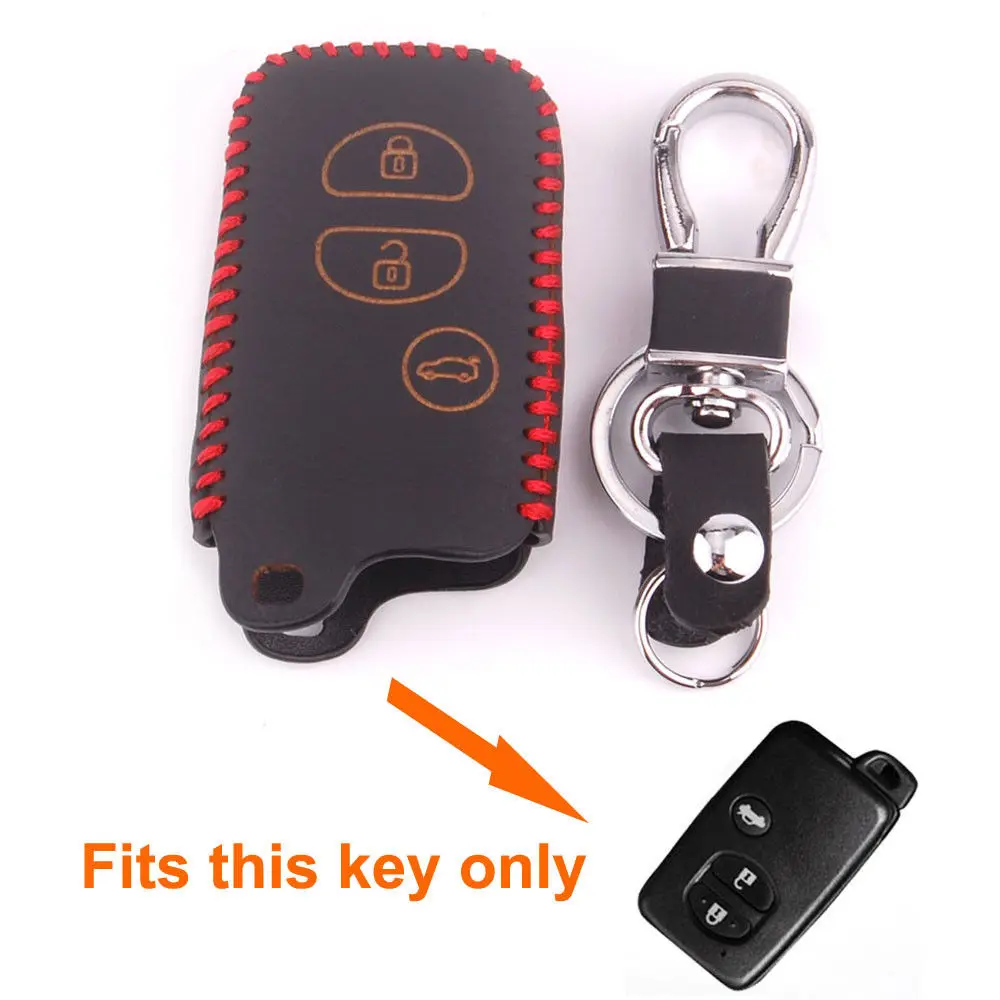 Auto Leather Remote Key Fob Holder 3 Buttons Car Styling Key Case Cover