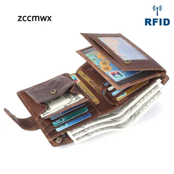 

2020 new men's wallet Doka crazy horse leather retro casual short coin purse clutch bag leather men bag driving license holder