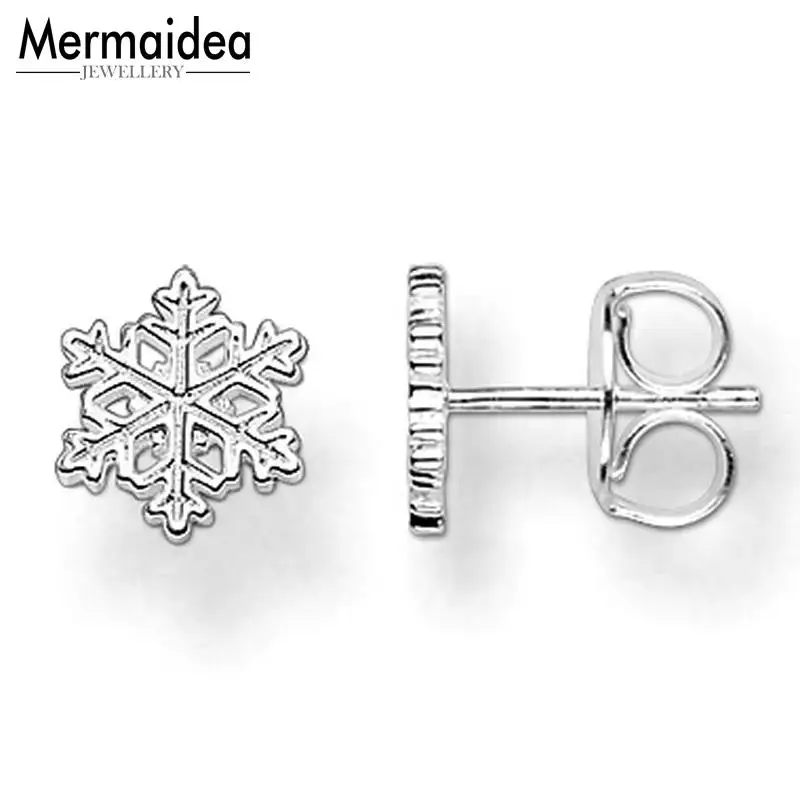 

Snowflakes Stud Earrings snow ear studs Trendy new Fashion Good Jewelry For Women 2019 Gift 925 Sterling Silver Super Deals