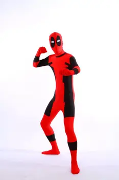 

(DP915) Black And Red Tights Unisex Cheap Deadpool Fetish Zentai Suits Superhero Cosplay Halloween Party Costume