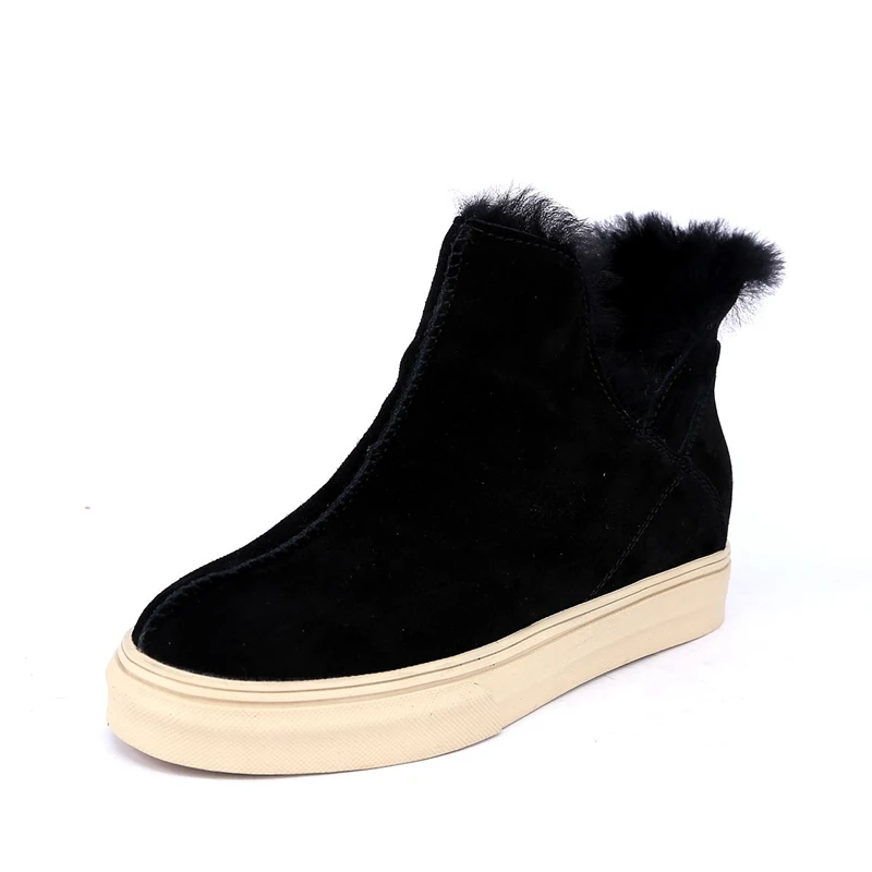 

2018 winter new Korean fashion matte leather leather sole boots snow boots