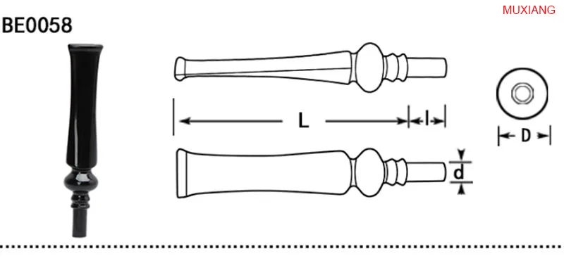 58 muxiang straight acrylic mouthpiece good quality tobacco pipe nozzle fit with 3 mm filter