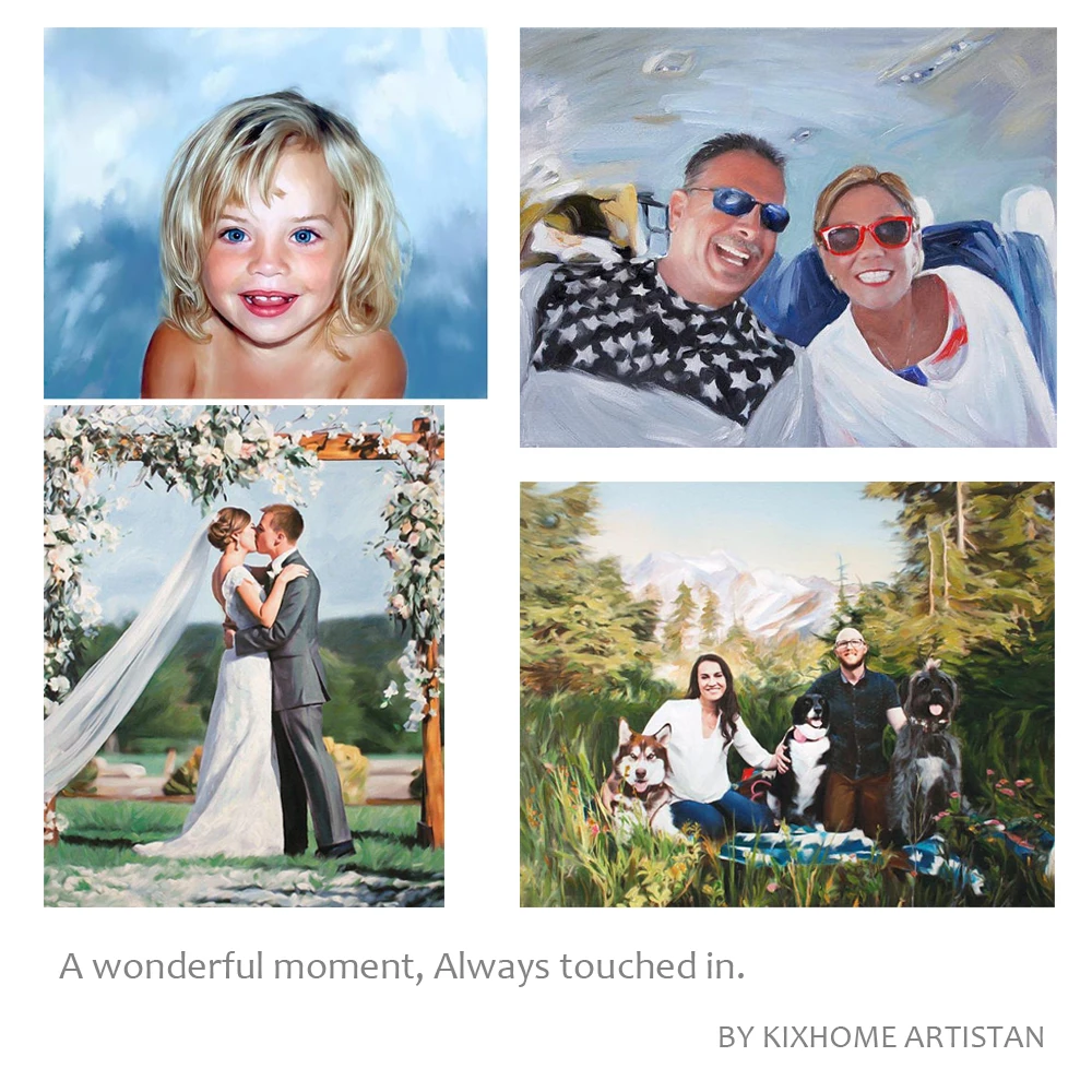 

Kids Gift Custom Kids Portrait PERSONALIZED Gift Ultimate Gift Custom Family Portrait on Canvas from Photo Hand Painted kixhome