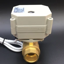 Латунь 2 Way DN15 Электрический моторизованный шаровой клапан TF15-B2-C BSP 1/2 ''DC9V-35V 3/7 провода на/Выкл Время 5Sec, из Металла Шестерни, CE
