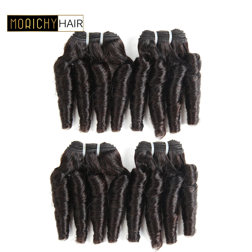 

Morichy 50G/Piece Funmi Hair Weave 4 Bundle Deals 8inchs Brazilian Bouncy Curly Human Hair Bundles Non Remy Hair Free Shipping