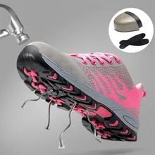 Дышащие стальные рабочие защитные ботинки с носком мужские уличные противоскользящие ПРОКАЛЫВАЮЩИЕ защитные ботинки T136