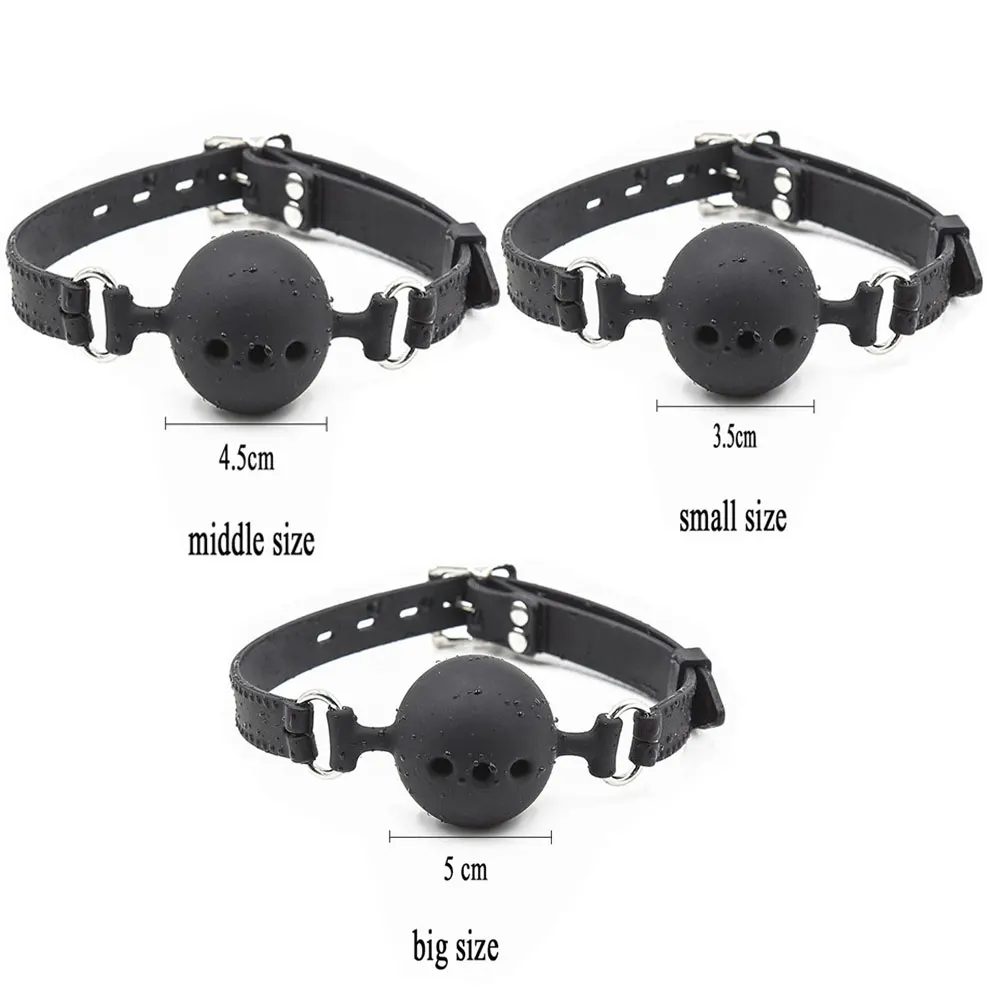 Boule en Silicone de 3 tailles avec trou bouche ouverte Gag pour femmes