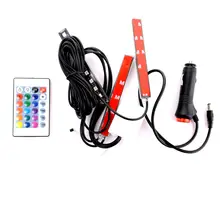 SEKINEW 4x 9LED пульт дистанционного управления красочный RGB Автомобильный интерьер пол атмосферное освещение полосы аксессуары для интерьера украшения