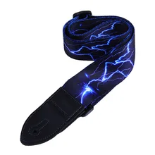 Из искусственной кожи Регулируемый ремень для гитары ремень молния пламя узор для бас народная Акустическая гитара 19ing