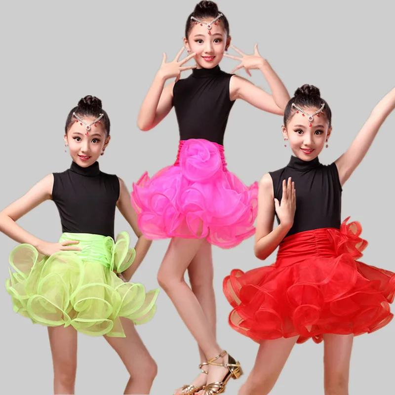 Vestito Da Ballo Latino Bambina Con Nappa E Paillettes | Costume Danza Maniche Lunghe - Foto 4