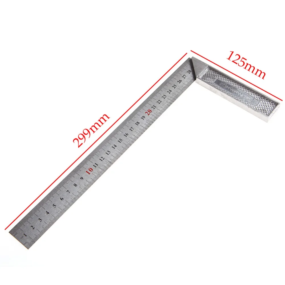 30cm Stainless Steel Right Angle Measuring Rule Tool Square Ruler 0-12 Inches