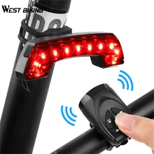WEST BIKING велосипедный задний светильник с Гудок с дистанционным управлением для верховой езды, поворотный светильник, 5 режимов, светодиодный фонарь MTB для езды на велосипеде, заряжаемый через USB велосипедный фонарь