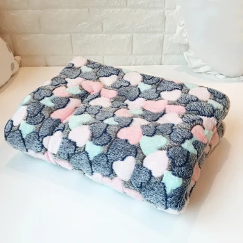 

2 Size Pet Dog Blanket Love Heart Printed Winter Warm Puppy Bed Mat Soft Dog Bed