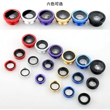 DHL или EMS 500 штук Универсальный 3 в 1 клип-на Рыбий глаз объектив+ широкий угол+ макро объектив камеры аксессуары для iPhone/samsung