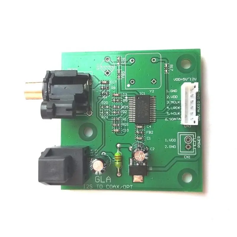 I2S до SPDIF Коаксиальная волоконная Выходная плата/IIS входной коаксиальный