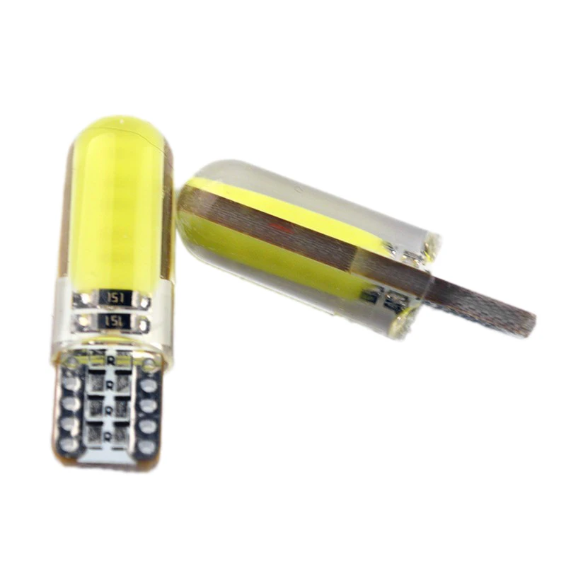10 шт. 6500 К белый T10 W5W светодио дный салона Свет 12SMD силикагель COB 12 В сбоку Клин