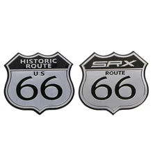 3D Car Emblem Badge Sticker Decal Metal Route 66 US For Cadillac For SRX Ford Universal Fit