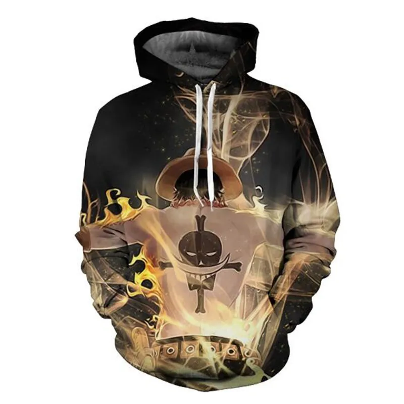 

Classic Anime ONE PIECE Portgas·D· Ace Hoodie Cosplay Hoodie Sweater Men and Women Anime Sweater 2019 Brand New