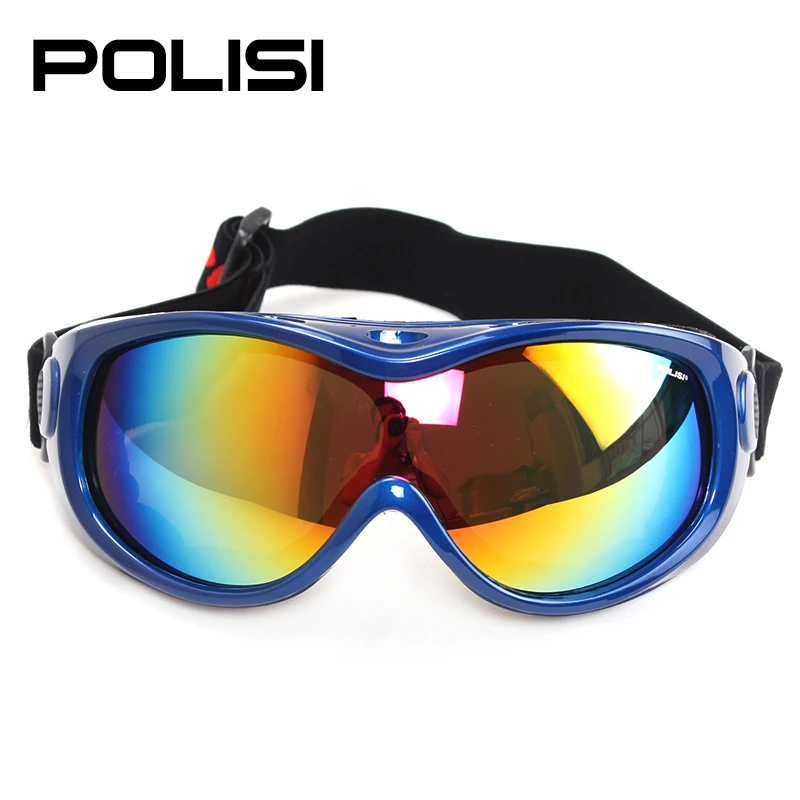 POLISI, зимние очки для сноуборда, для мужчин и женщин, противотуманные линзы, UV400, лыжные очки, для улицы, снегоходы, скейт, очки, 8 цветов - Цвет: Синий