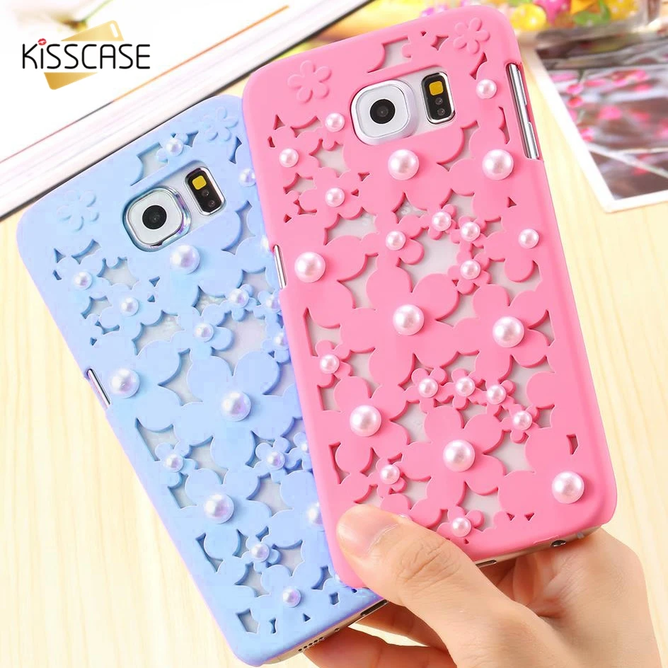 Чехол kisscase для iPhone 6 6s 7 Plus 5 5S SE чехол с милым цветком и жемчугом задняя крышка Samsung
