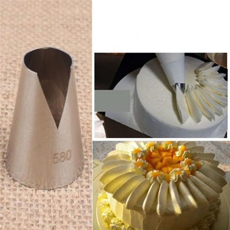 

580# Flower Icing Piping Tips Nozzle Cake Cupcake Decorating Pastry Tool Stainless Steel Flower Tips Dessert Decorator Free Ship