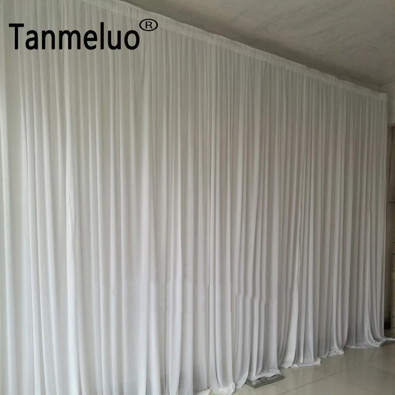 

Ice silk simple solid color white wedding backdrop background for wedding party decoration white wedding backdrops stage